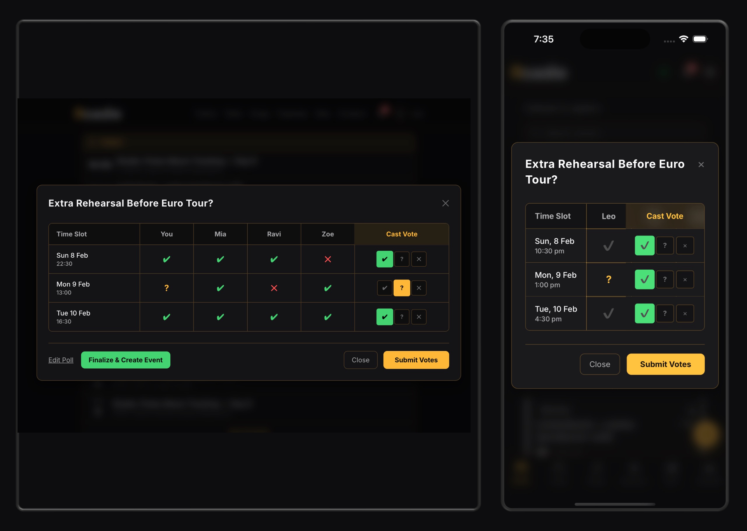 Availability polls that actually end the thread.